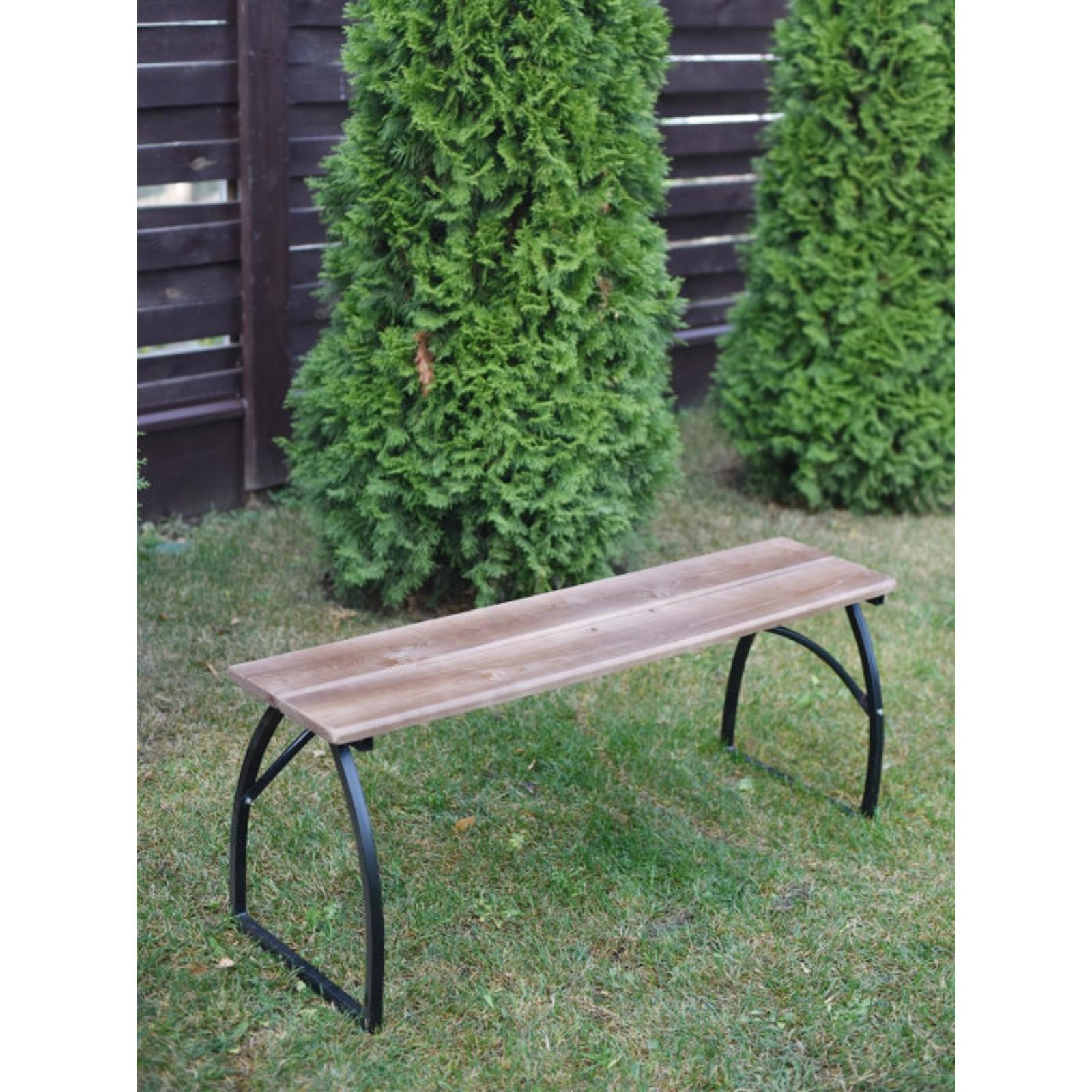 Изображение товара Скамья садовая Добропаровъ 38 см x 120 см x 47 см металл бежевый