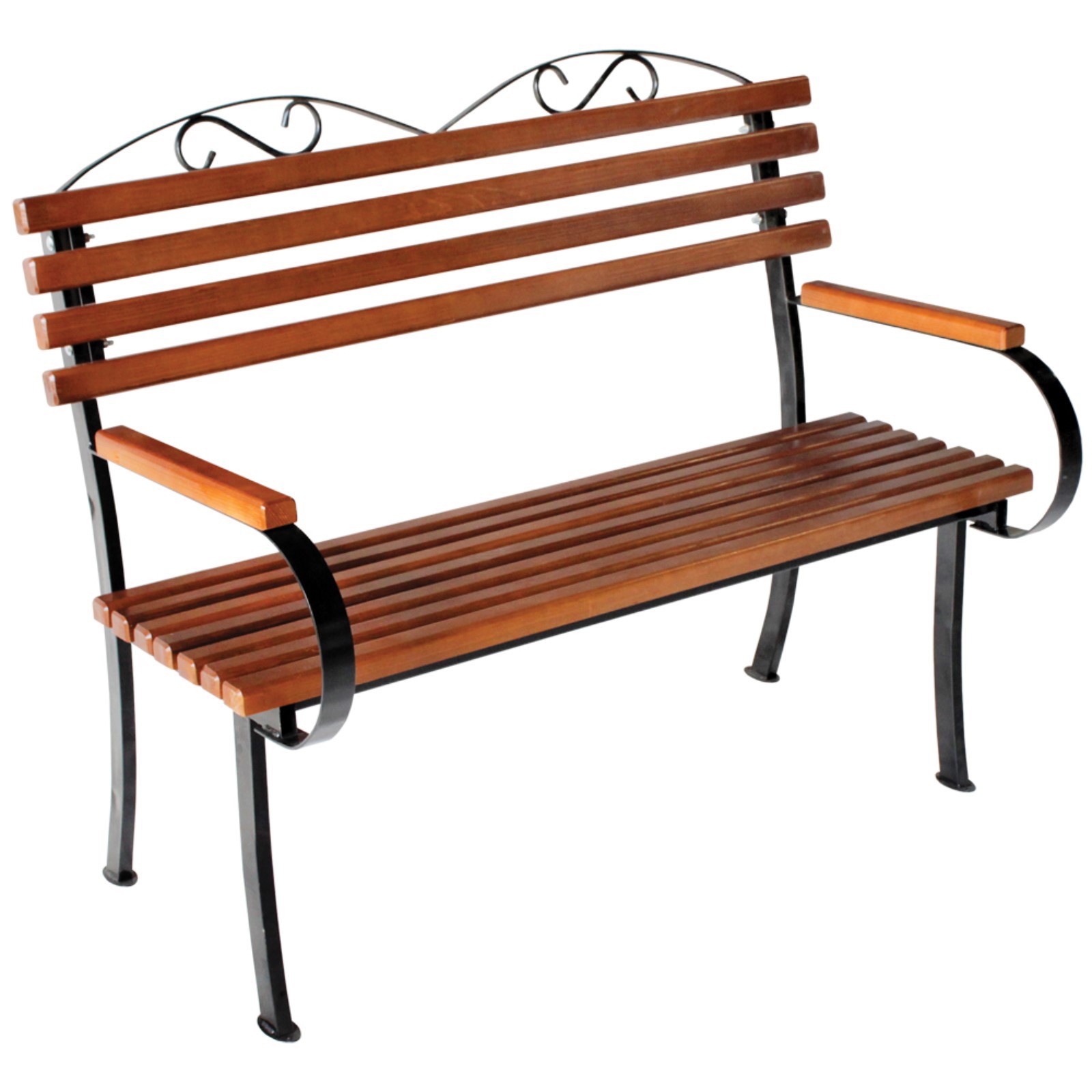 Изображение товара Садовая скамья Добропаровъ 118x64x95 см из дерева коричневая для дачи и сада