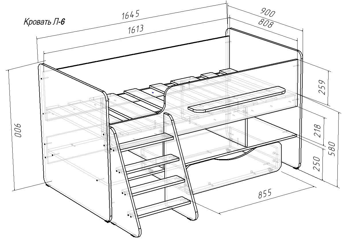 Изображение товара Кровать Кариви Сказка белая 165x90 см