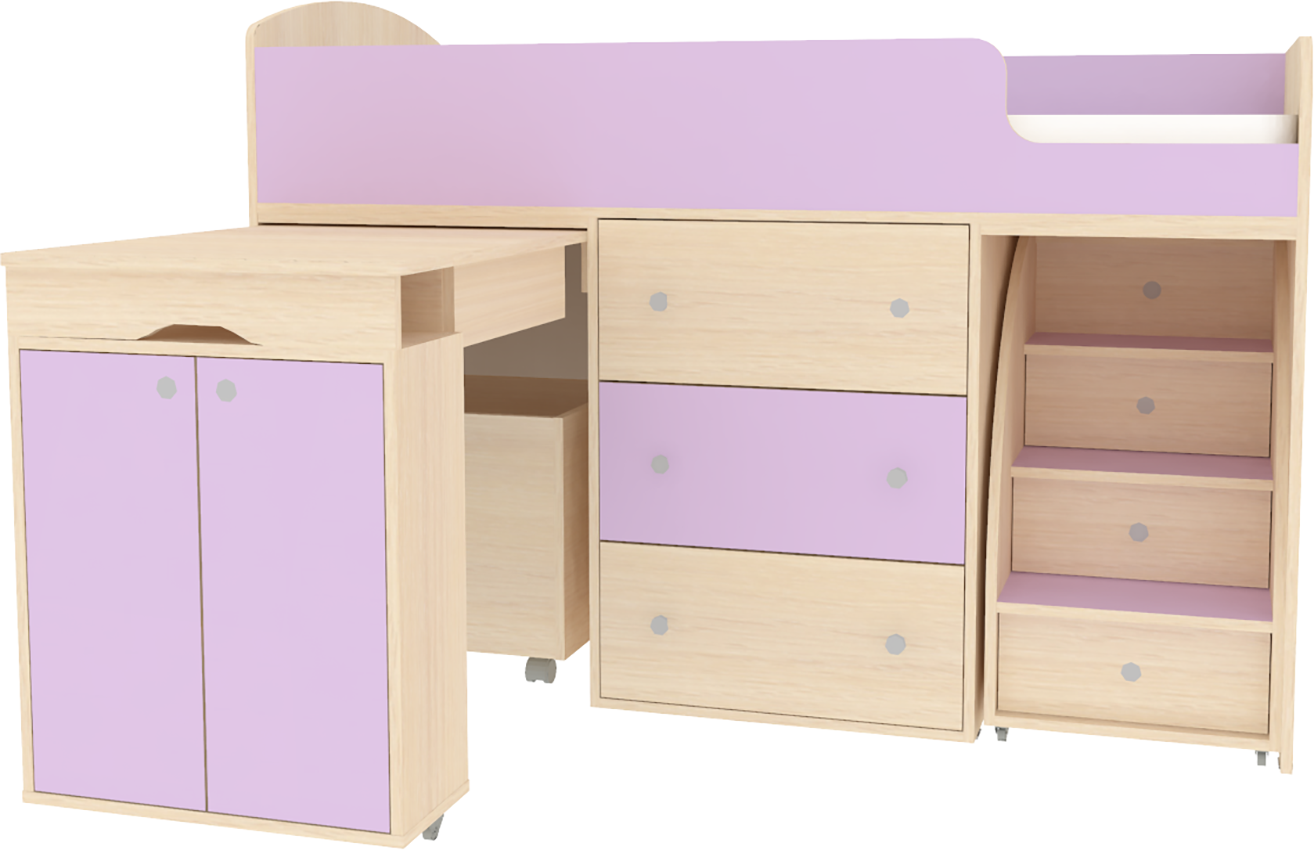 Изображение товара Кровать Кариви Малыш 70x160 см 2 яруса ЛДСП цвет ирис 00001-01-25-00