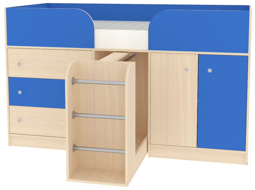 Изображение товара Кровать Кариви КИВи 183.40x108.70x83.40 см ЛДСП цвет голубой