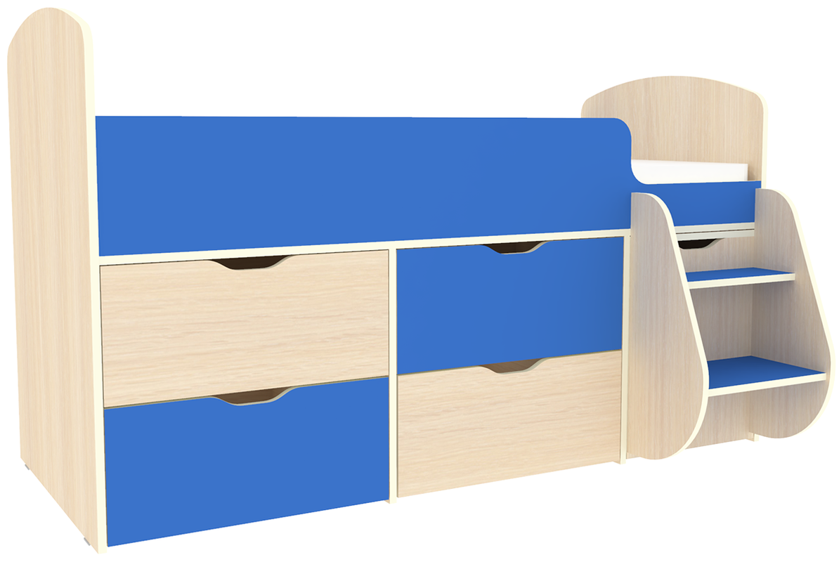 Изображение товара Детская кровать Кариви КИВи 164x101 см голубой ламинированное ДСП