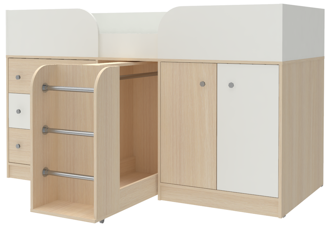 Изображение товара Кровать Кариви КИВи 183.40x108.70x83.40 см ЛДСП цвет белый