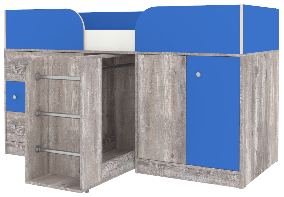 Изображение товара Кровать Кариви КИВи 184x113 см голубая детская мебель безопасная и функциональная