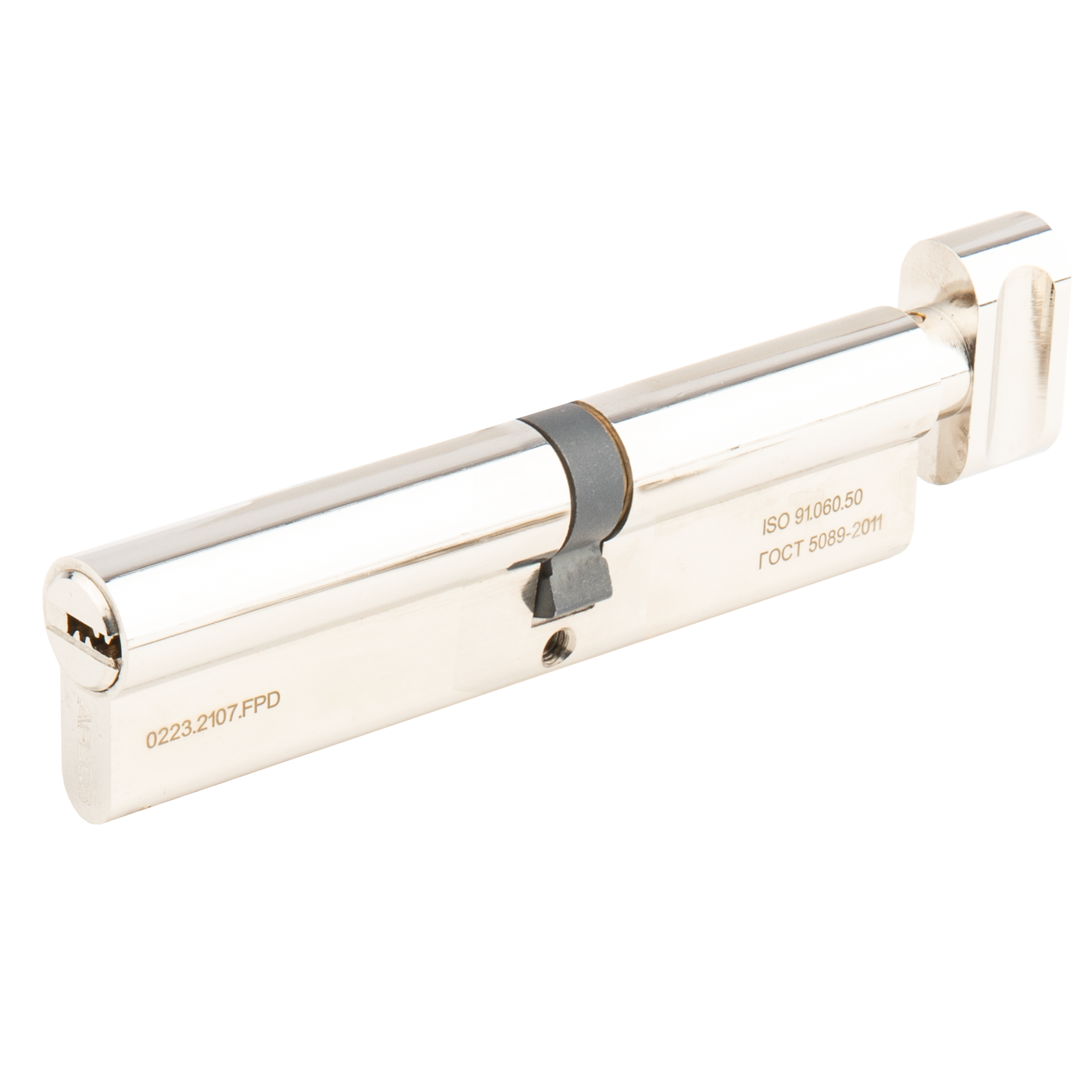 Цилиндр Apecs Pro 65x55 мм ключ/вертушка цвет никель