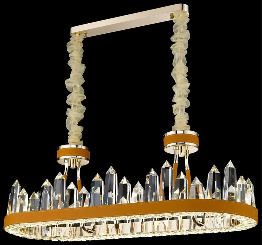 Изображение товара Люстра подвесная светодиодная WERTMARK WE456.09.303 Leona 7.30 м² нейтральный белый свет цвет золото