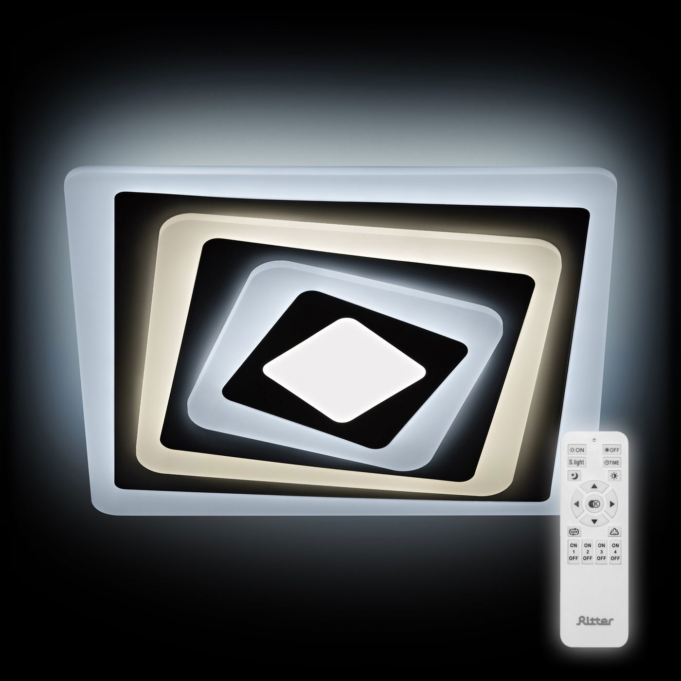 Изображение товара Люстра потолочная светодиодная RITTER 52224 9 Trampoli 35 м² теплый белый свет цвет белый