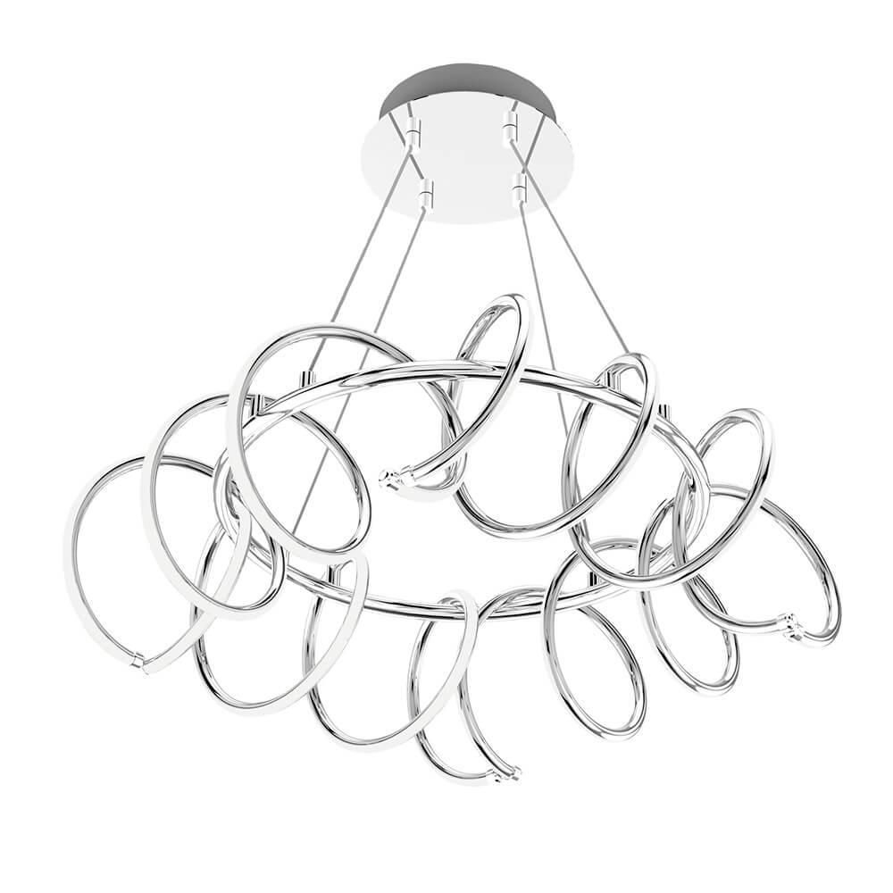 Изображение товара Люстра подвесная светодиодная ZUMALINE L171122C SCROLL 4 м² теплый белый свет цвет серый