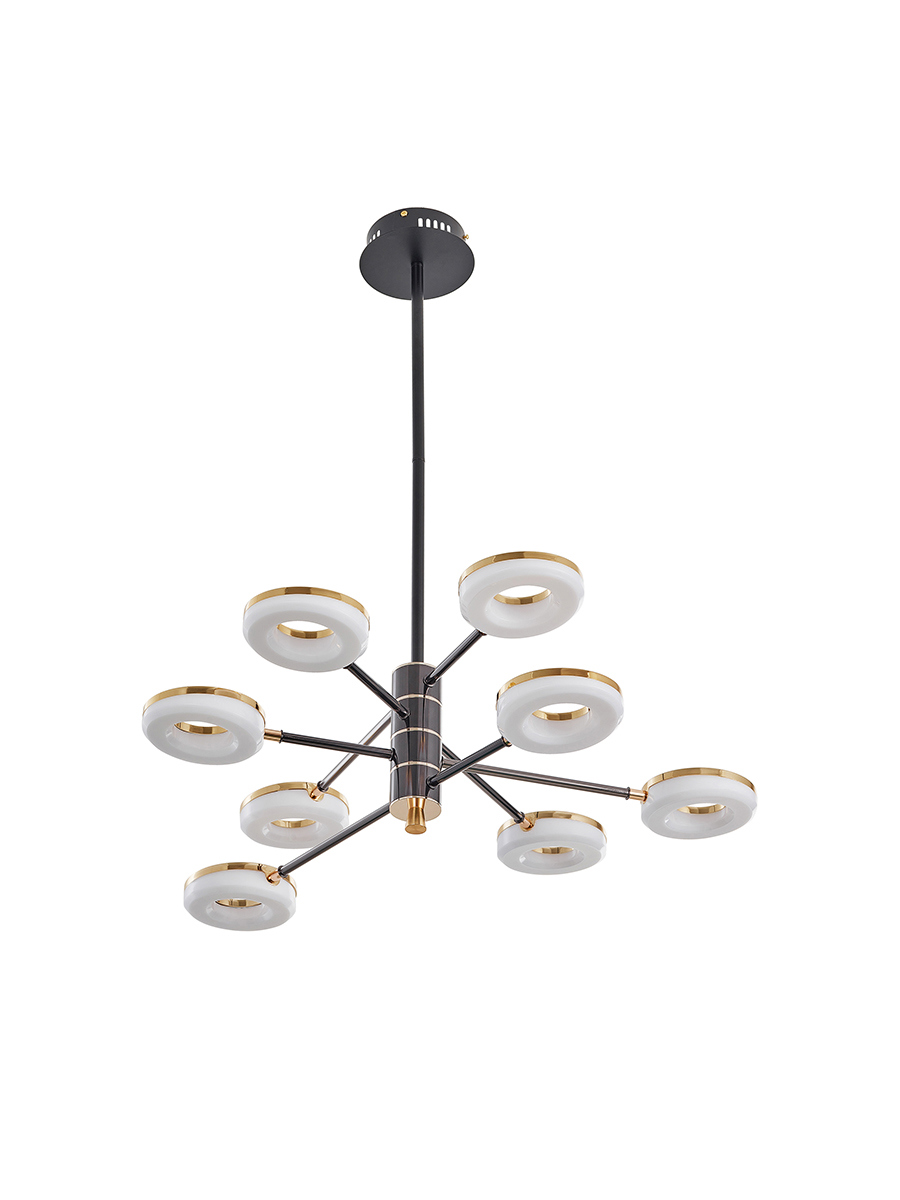 Изображение товара Светодиодная люстра на штанге Arte Perfetto Luce 8 плафонов 176W золото