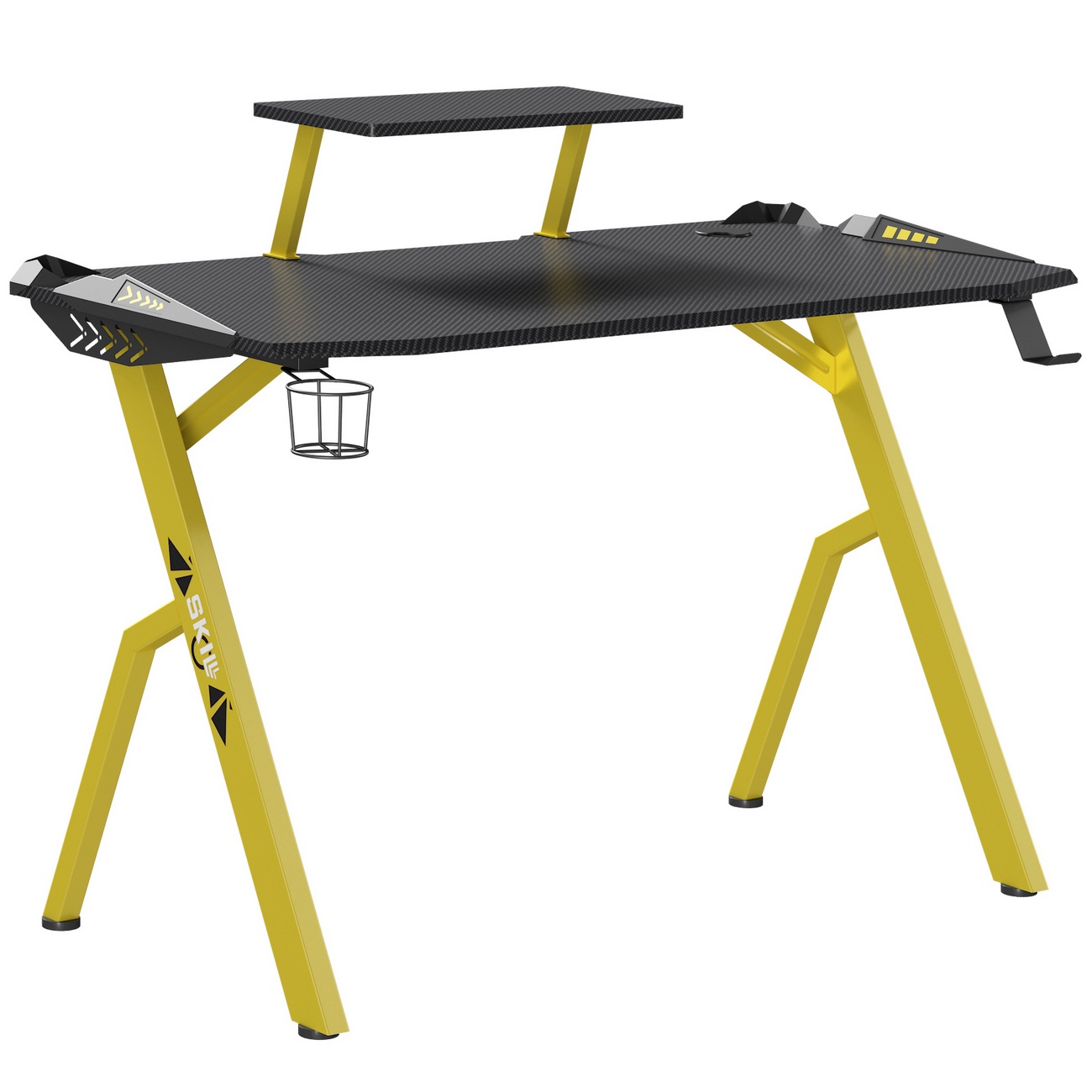 Изображение товара Компьютерный стол Skyland 120x75x60 см ЛДСП черный желтый для геймеров и офиса