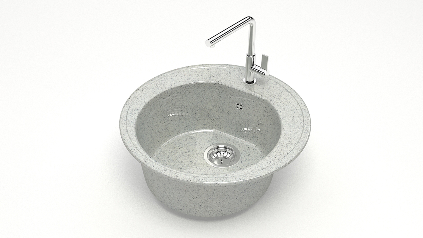Изображение товара Врезная мойка Bergg Zett Lab B003Q010-K 50.50x50.50x19.10 см кварцит цвет светло-серый