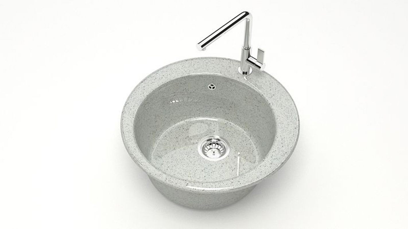 Изображение товара Врезная мойка Bergg Zett Lab B030Q010-K 47.50x47.50x18 см кварцит цвет светло-серый