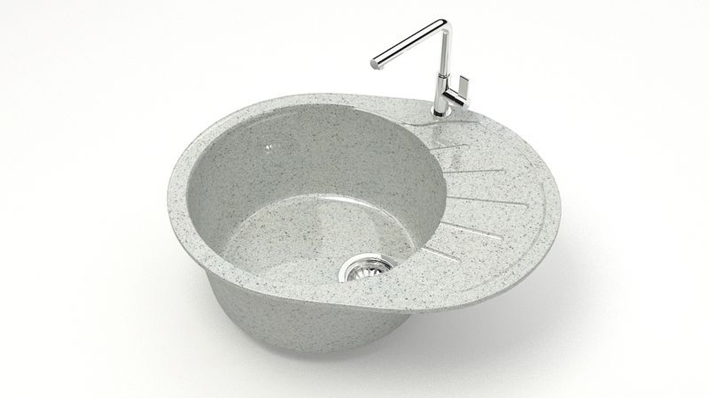 Изображение товара Врезная мойка Bergg Zett Lab B010Q010-K 44x57.50x21.50 см кварцит цвет светло-серый