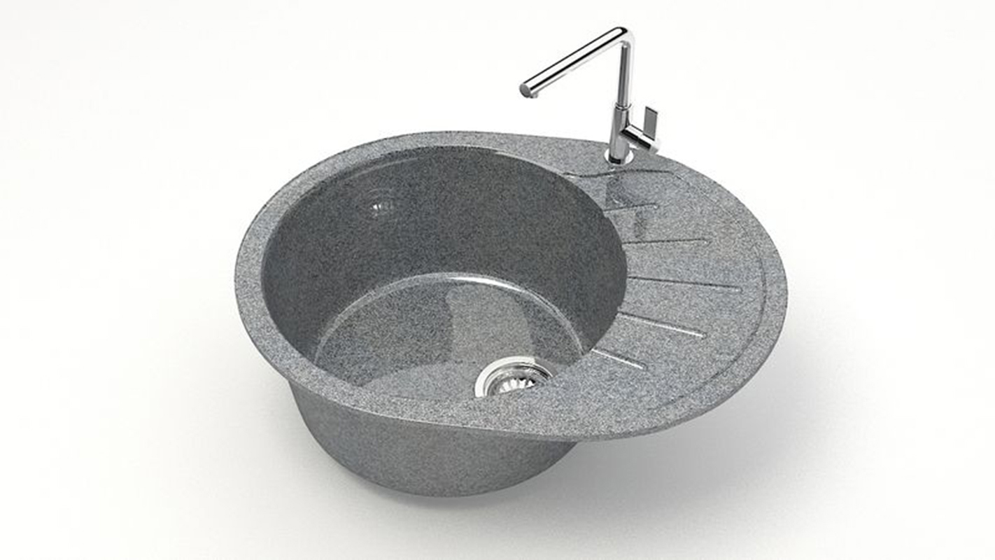 Изображение товара Врезная мойка Bergg Zett Lab B010Q008-K 44x57.50x21.50 см кварцит цвет темно-серый