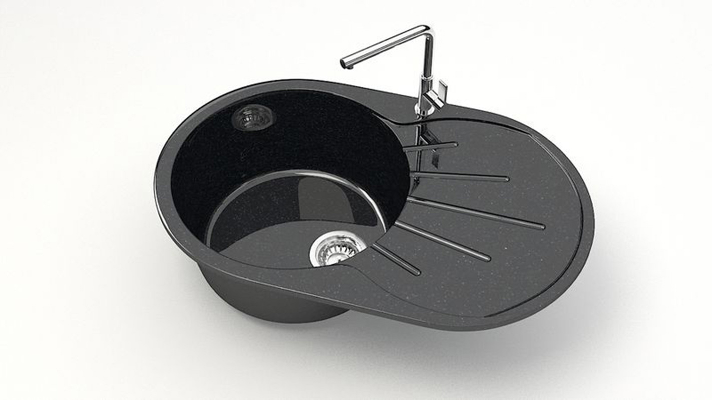 Изображение товара Врезная мойка Bergg Zett Lab B110Q004-K 45x73x21.50 см кварцит цвет черный