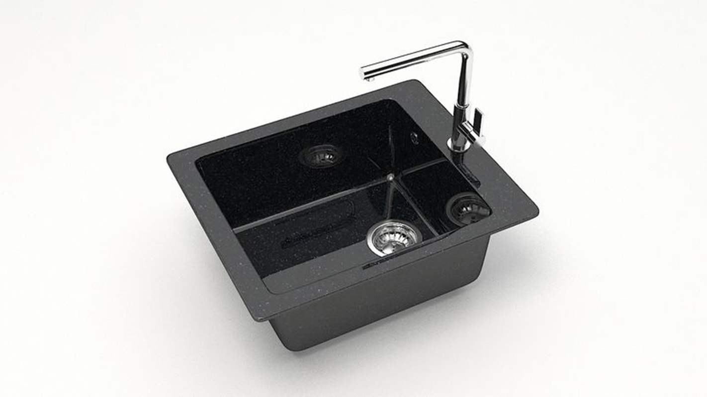 Изображение товара Врезная мойка Bergg Zett Lab B008Q004-K 50x42.50x19.50 см кварцит цвет черный