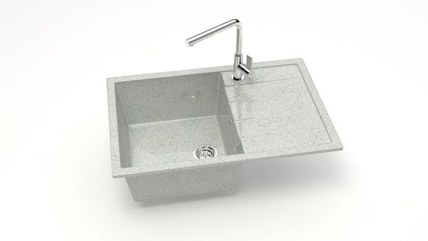Изображение товара Врезная мойка Bergg Zett Lab B161Q010-K 50.50x75x21.80 см кварцит цвет светло-серый