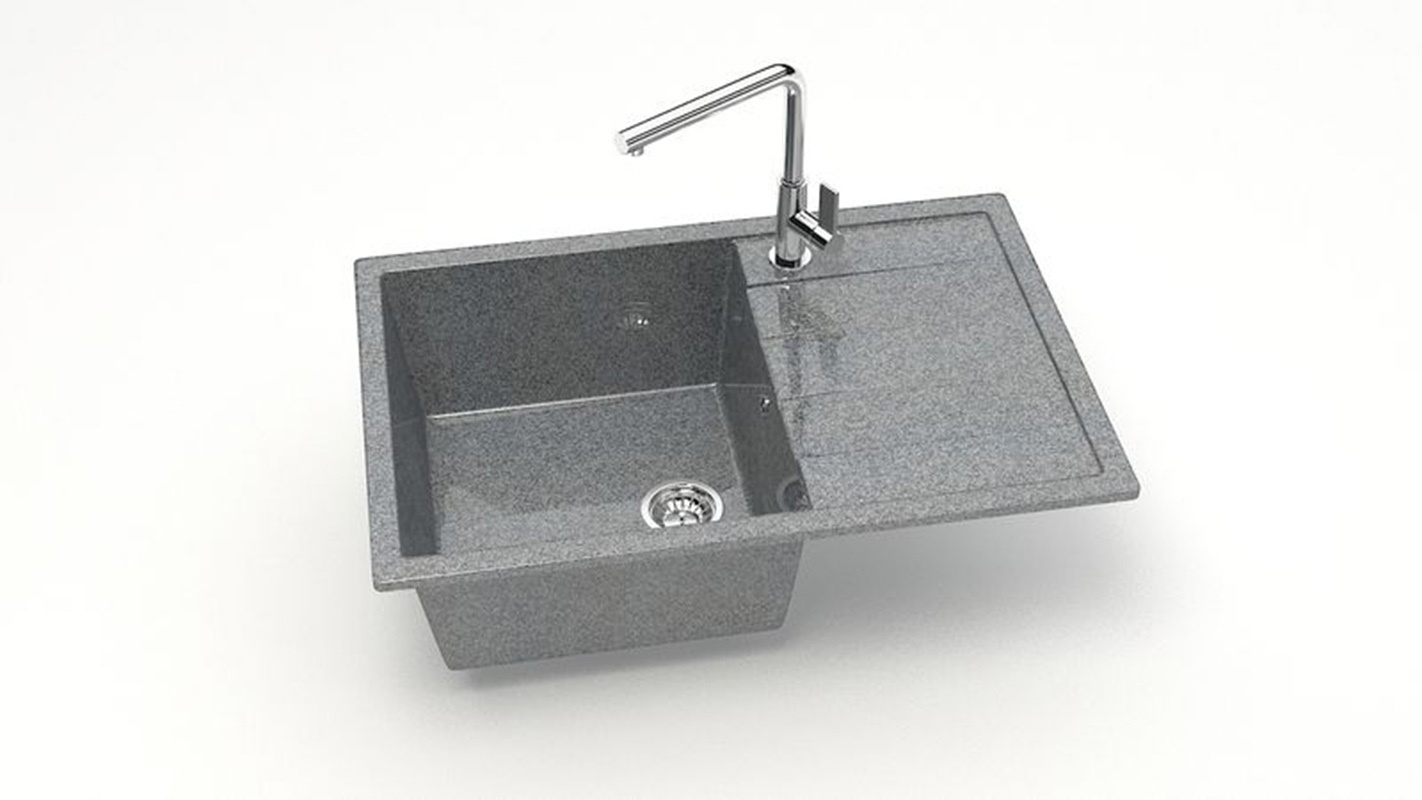 Изображение товара Врезная мойка Bergg Zett Lab B161Q008-K 50.50x75x21.80 см кварцит цвет темно-серый