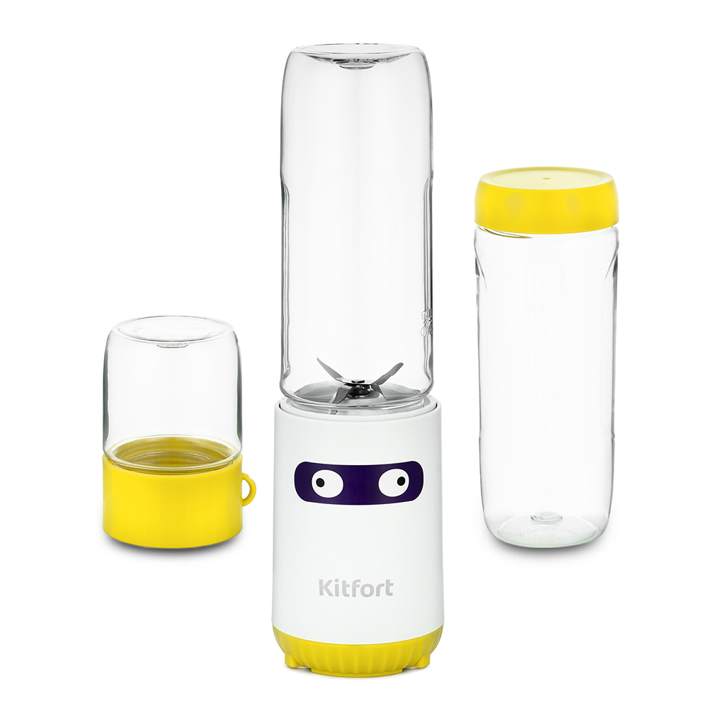 Изображение товара Стационарный блендер Kitfort КТ-3033-5 с кофемолкой и бутылками 150 Вт жёлтый