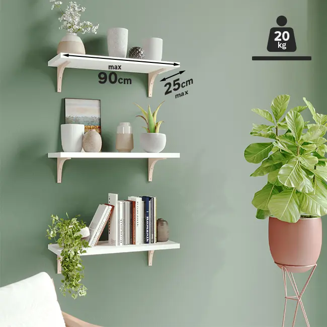 Кронштейн Spaceo 12.5x20 нагрузка до 20 кг цвет дерево 2 шт - 3