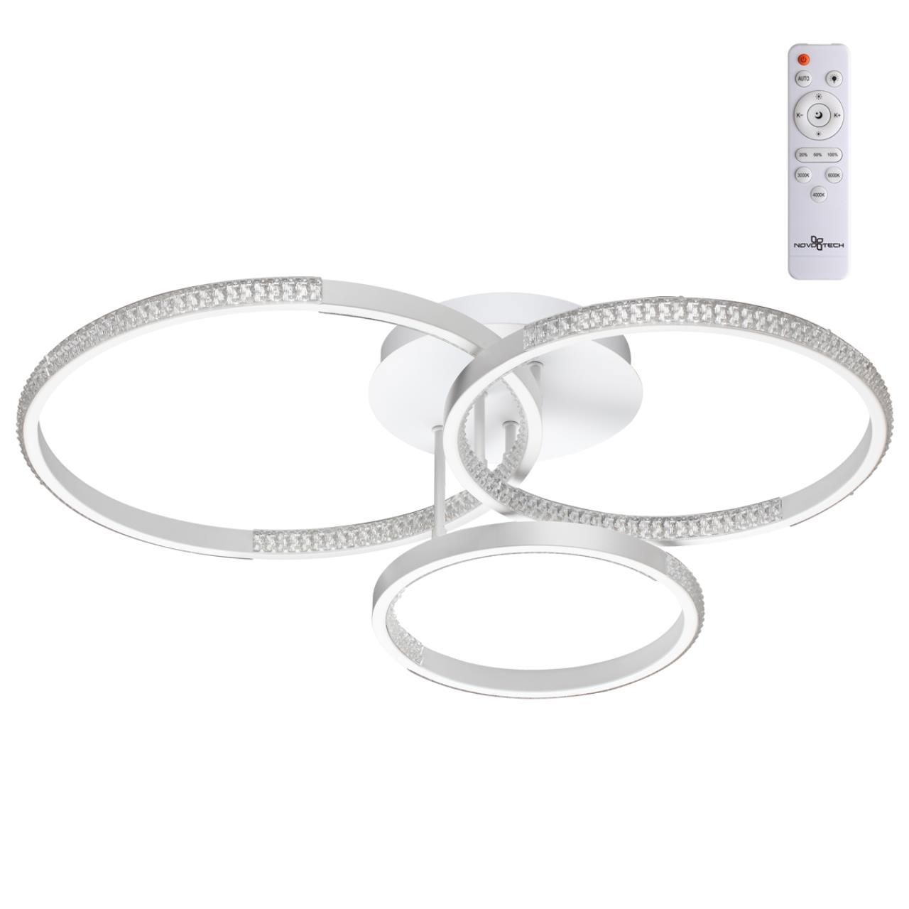 Изображение товара Люстра потолочная светодиодная Novotech 358924 Calm 24 м² теплый белый свет цвет белый