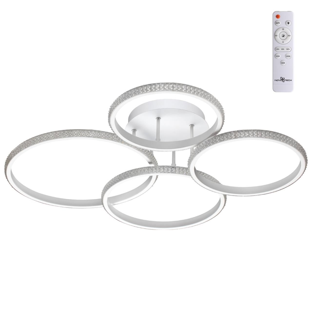 Изображение товара Люстра потолочная светодиодная NOVOTECH 358930 Calm 25 м² теплый белый свет цвет белый