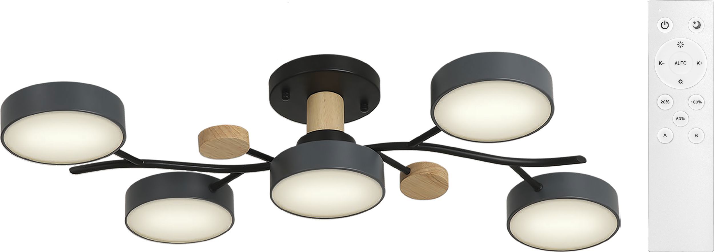 Изображение товара Люстра потолочная светодиодная RITTER 52080 1 скандинавский стиль, черный цвет, 25 м²