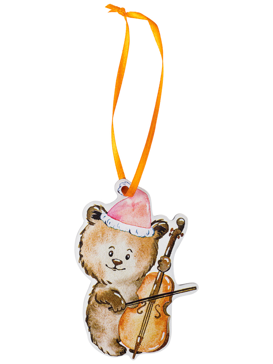 Изображение товара Подвеска декоративная Медведь музыкант 8x5.2 см разноцветная металл елочная игрушка