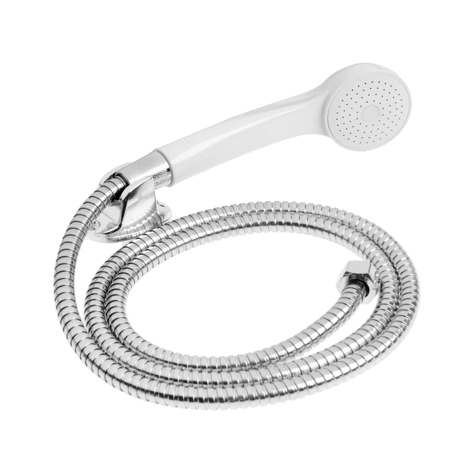 Изображение товара Набор для душа Zein Z0103 шланг 150 см гайки пластик лейка 1 режим держатель белый