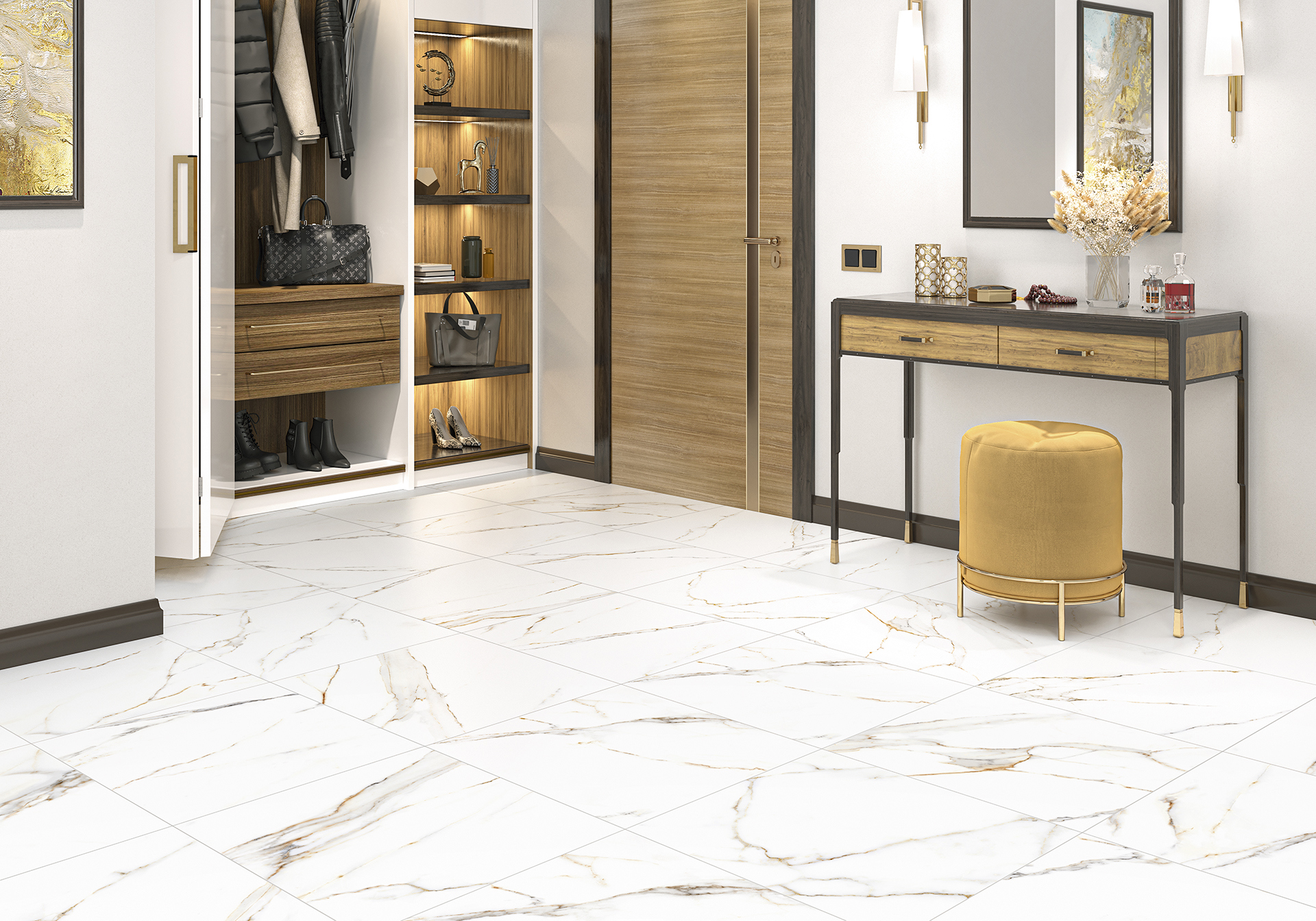 Изображение товара Керамогранит Alma ceramica Dakota 57x57 см бело-бежевый, морозостойкий и нескользящий