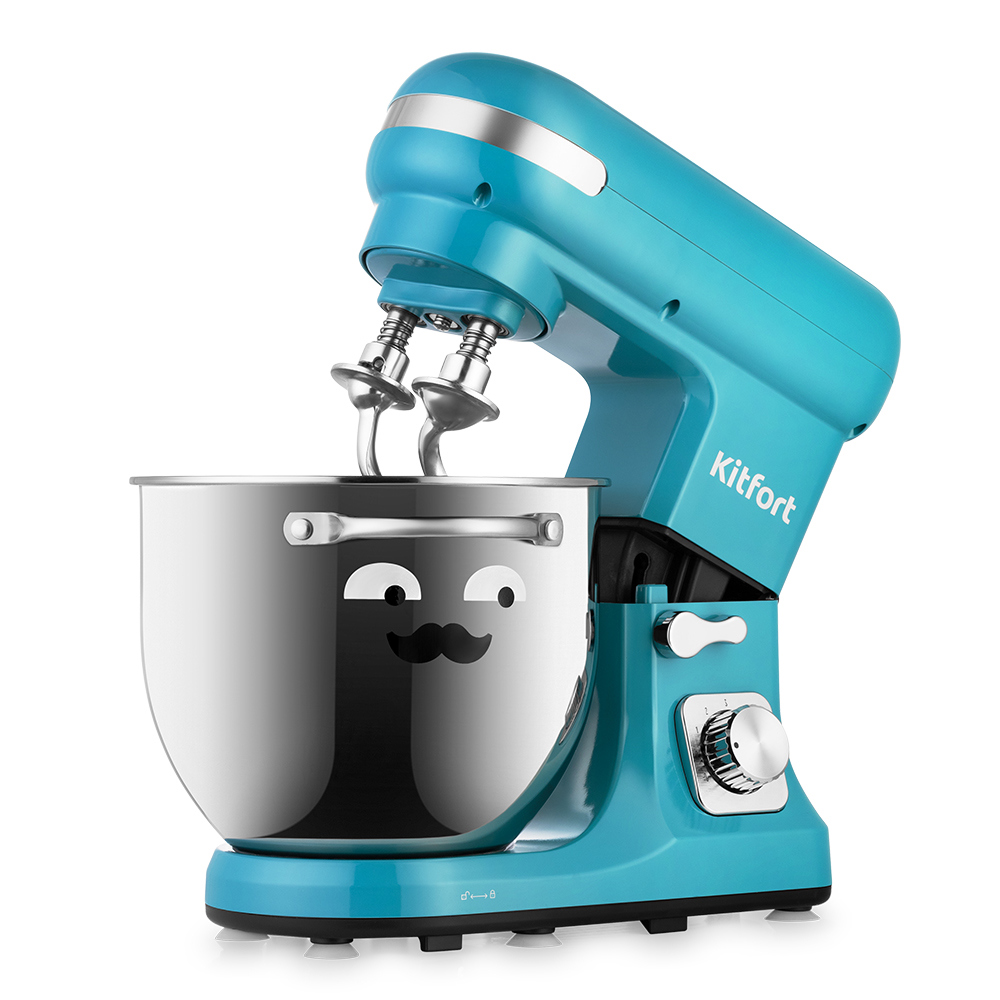 Изображение товара Планетарный миксер Kitfort КТ-3416-2 1400 Вт стильный бирюзовый с чашей 5,7 л