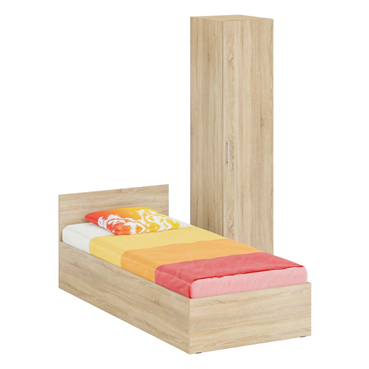 Изображение товара Кровать Свк Стандарт 94x70x204 см из ЛДСП цвет дуб сонома