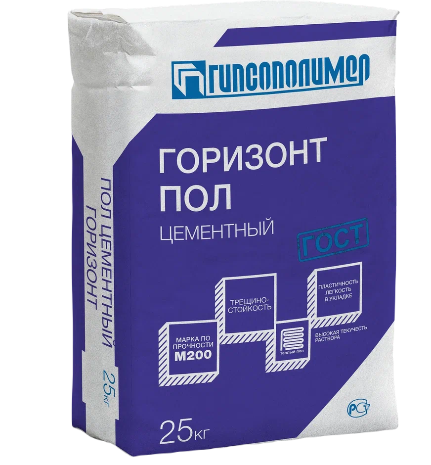 Изображение товара Ровнитель для пола Гипсополимер Горизонт 25 кг Изображение товара Ровнитель для пола Гипсополимер Горизонт 25 кг