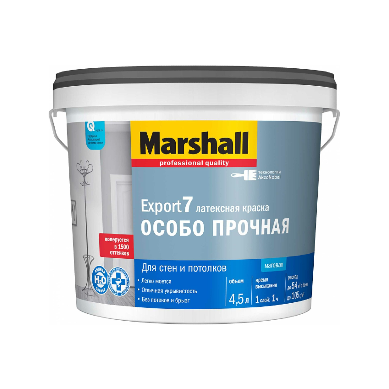 Изображение товара Краска MARSHALL 0С-00006872 цвет белый 4.5 л