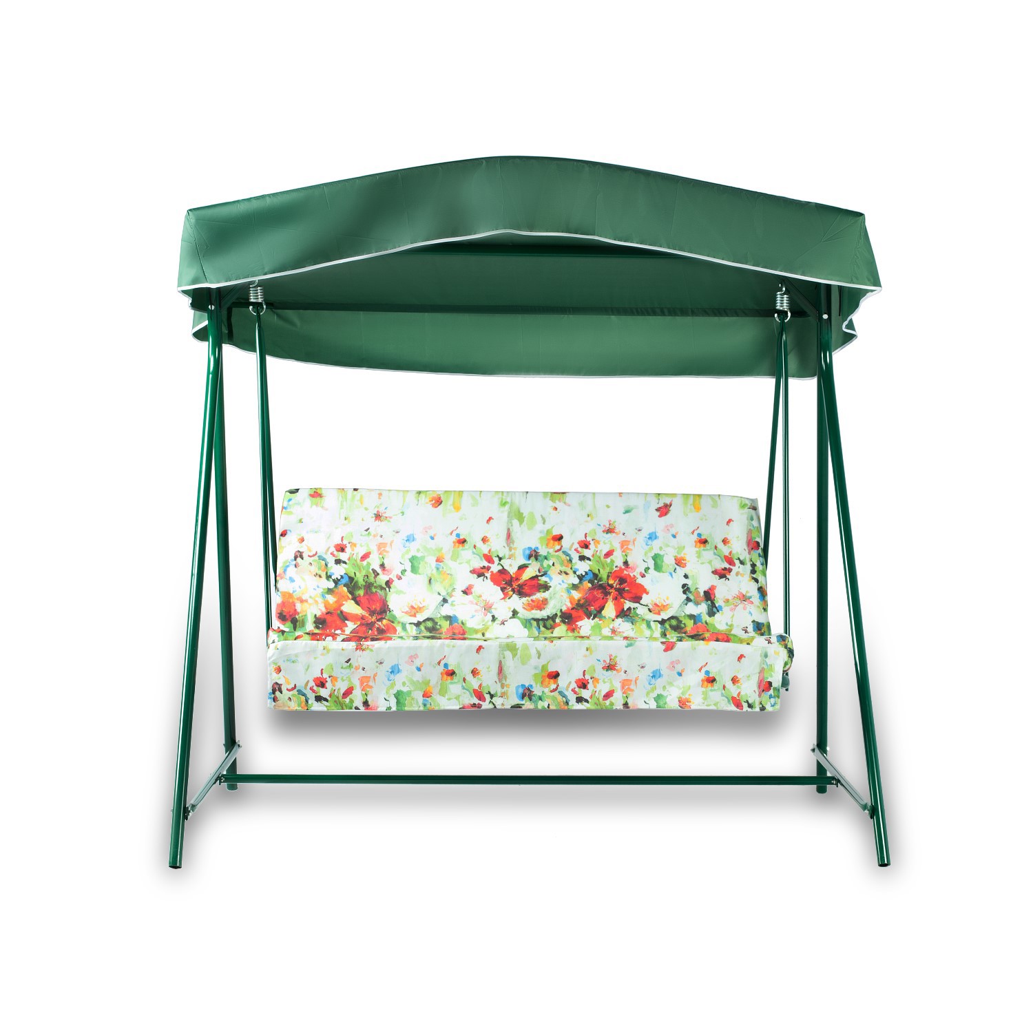 Изображение товара Качели садовые К-1005 Сиана 3-х местные пластиковые со тентом и подушками