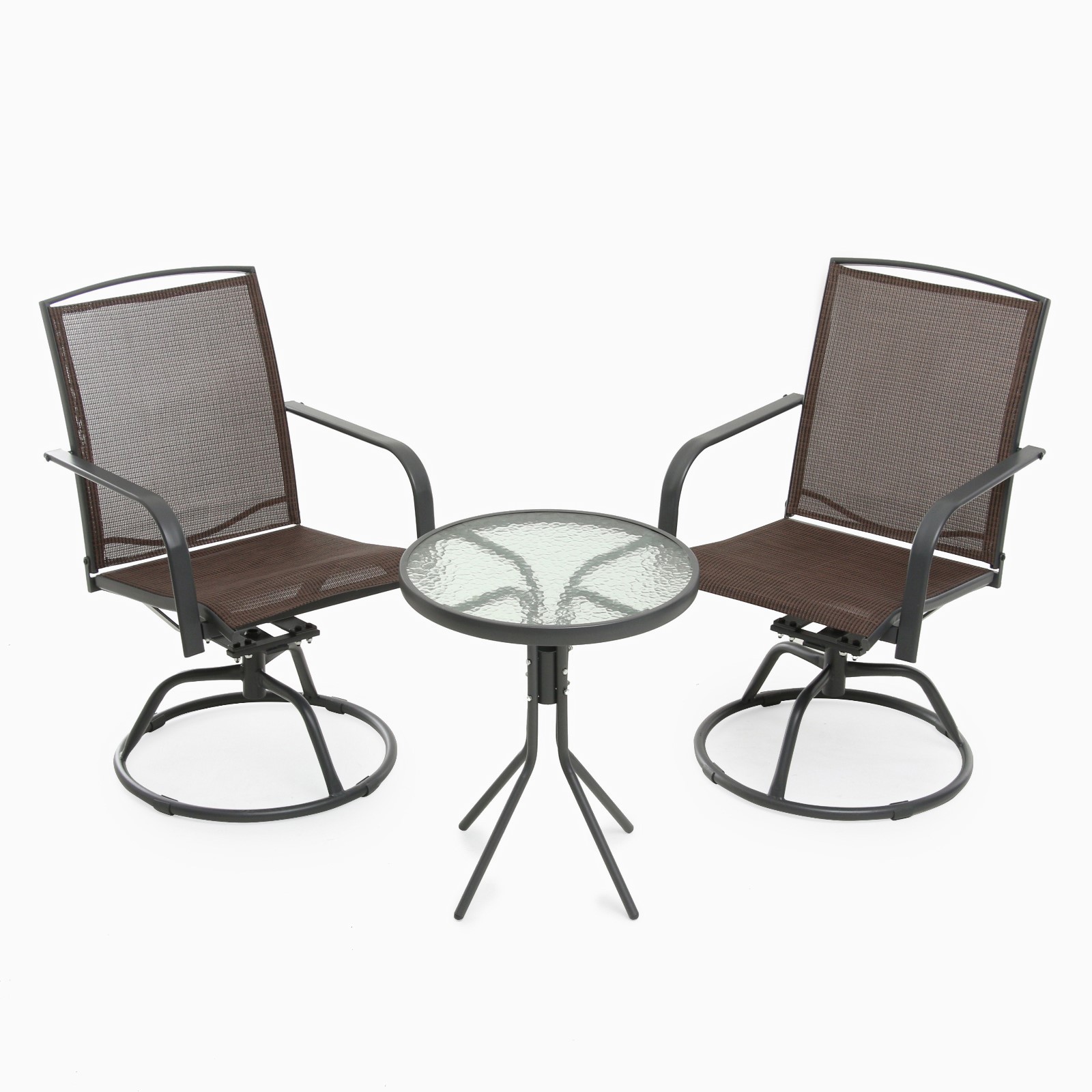 Изображение товара Садовая мебель для отдыха Клик мебель 9776807 набор стол и 2 кресла металл коричневый