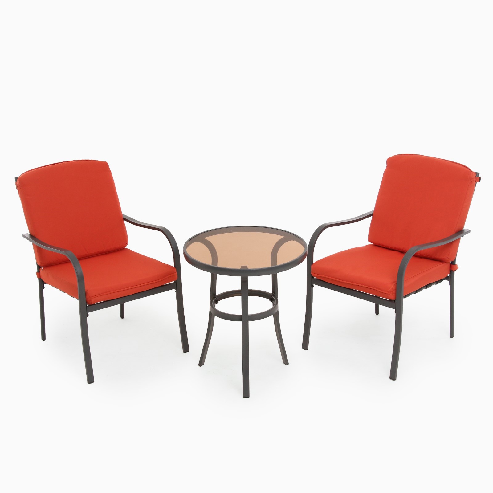 Изображение товара Набор садовой мебели Клик мебель 9776808 стол и 2 стула с красной обивкой