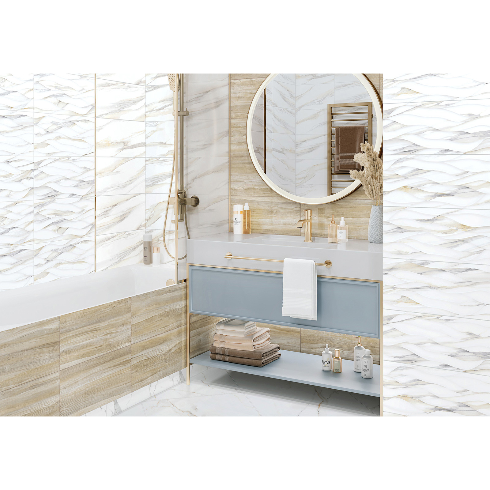 Изображение товара Плитка Alma Ceramica Corsica TWU09CRS004 24.9x50 см бело-бежевый мраморный эффект