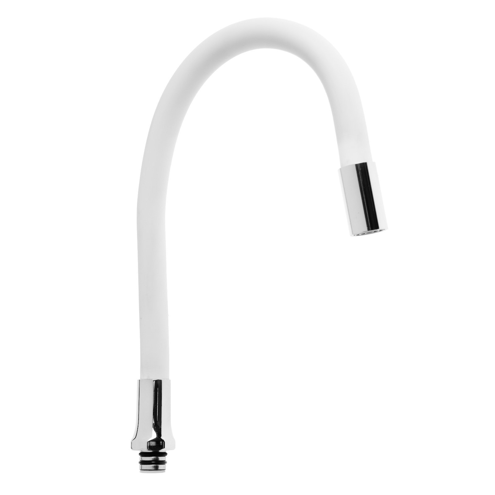 Изображение товара Излив для смесителя Zein 3 4 гибкий силикон нержавеющая сталь 50 см сетка пластик белый