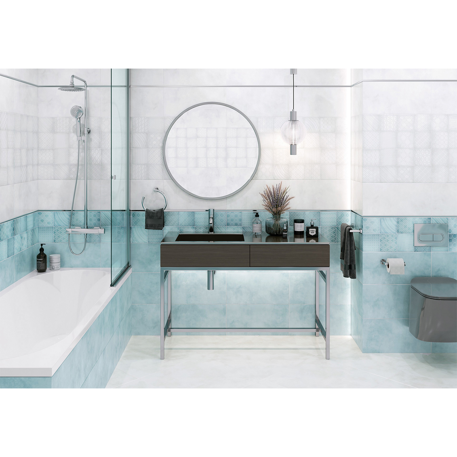 Изображение товара Плитка Alma ceramica Richard TWU09RCD016 24.9x50см голубая настенная и напольная