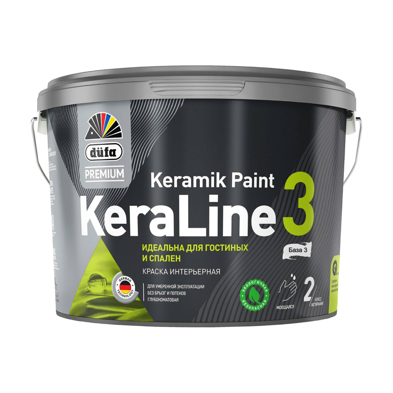 Изображение товара Краска для стен и потолков Dufa Premium KeraLine Keramik Paint 3 глубокоматовая белая база 1 2.5 л Изображение товара Краска для стен и потолков Dufa Premium KeraLine Keramik Paint 3 глубокоматовая белая база 1 2.5 л