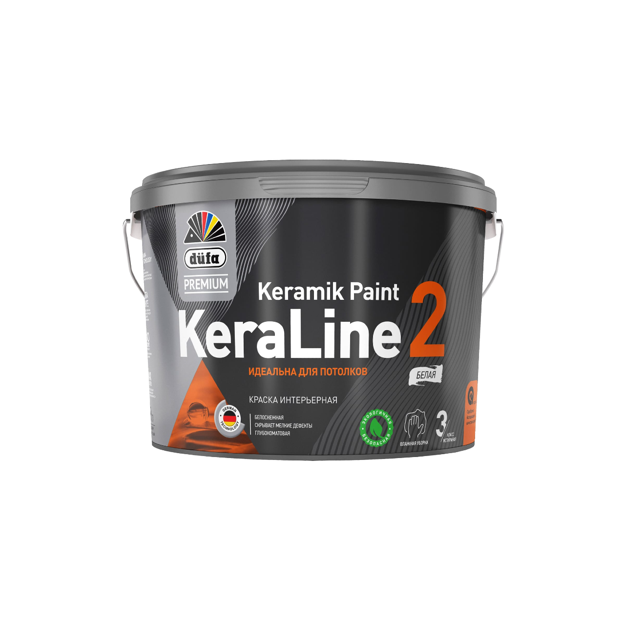 Изображение товара Краска для потолков Dufa Premium KeraLine Keramik Paint 2 глубокоматовая белая база 1 9 л Изображение товара Краска для потолков Dufa Premium KeraLine Keramik Paint 2 глубокоматовая белая база 1 9 л