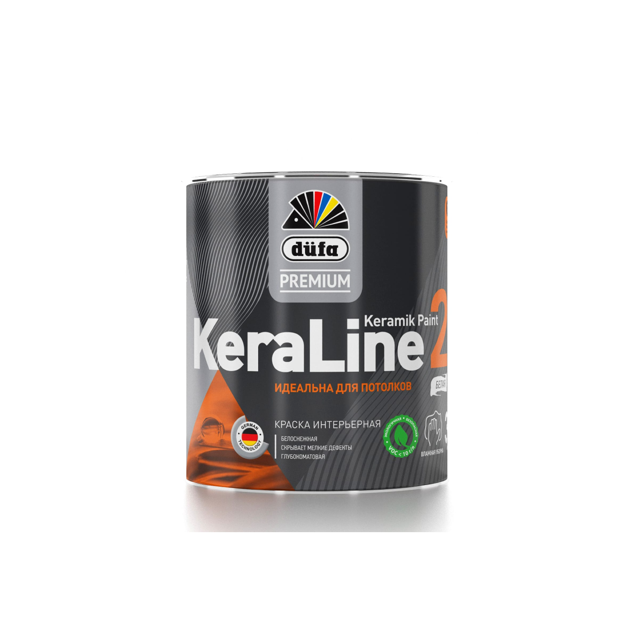 Изображение товара Краска для потолков Dufa Premium KeraLine Keramik Paint 2 глубокоматовая белая база 1 0.9 л Изображение товара Краска для потолков Dufa Premium KeraLine Keramik Paint 2 глубокоматовая белая база 1 0.9 л