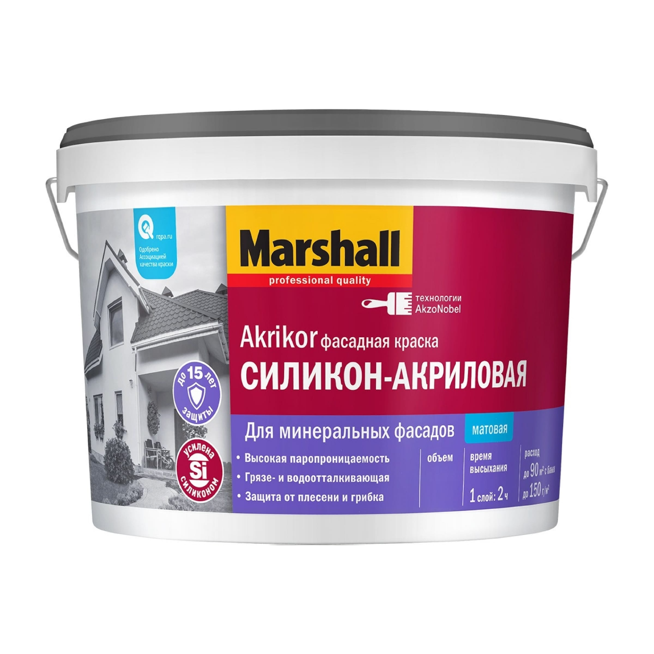 Изображение товара Краска для дерева акриловая MARSHALL 0С-00024512 2.5 л цвет прозрачный