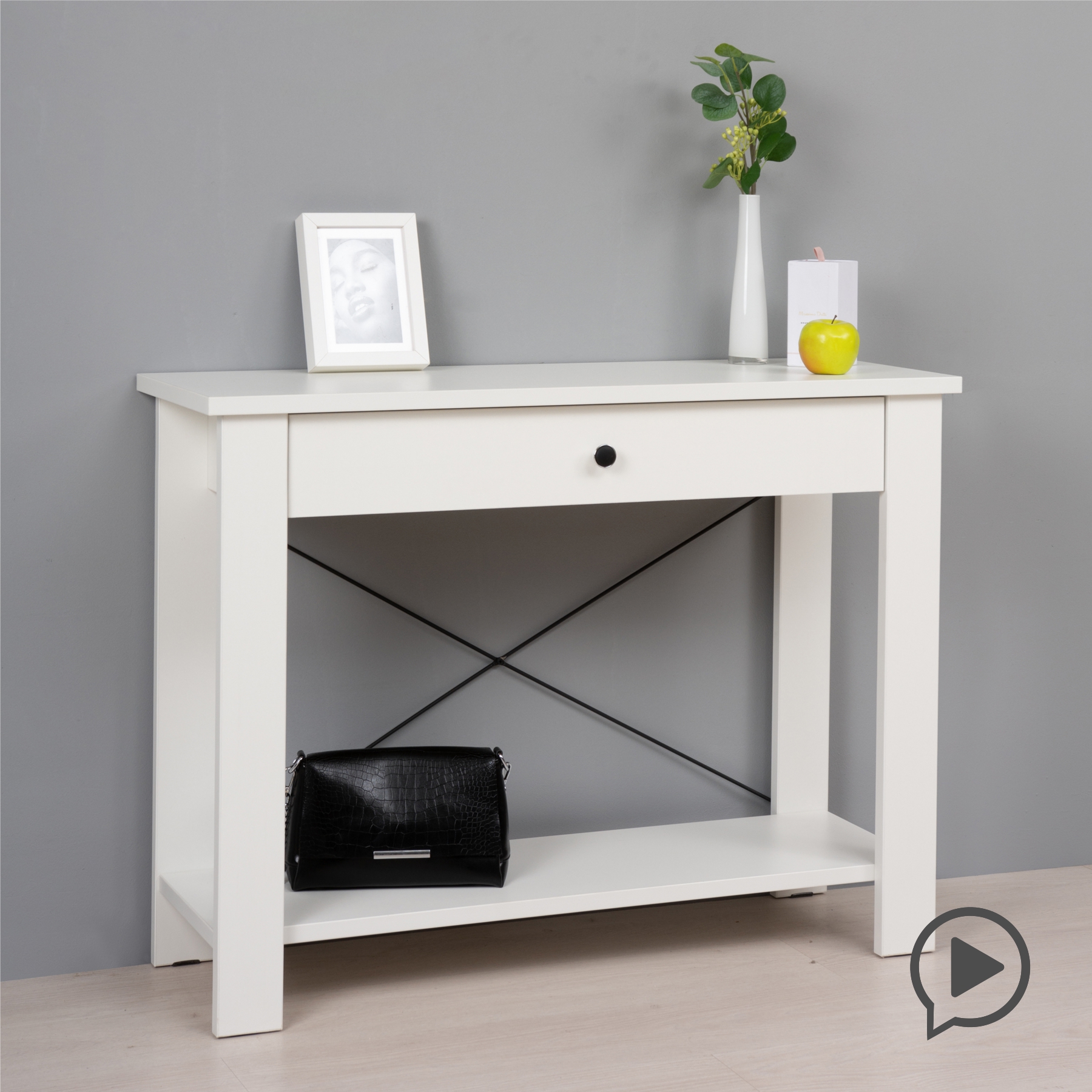 Изображение товара Туалетный столик Моби Прованс 12.101 из ЛДСП белый без зеркала