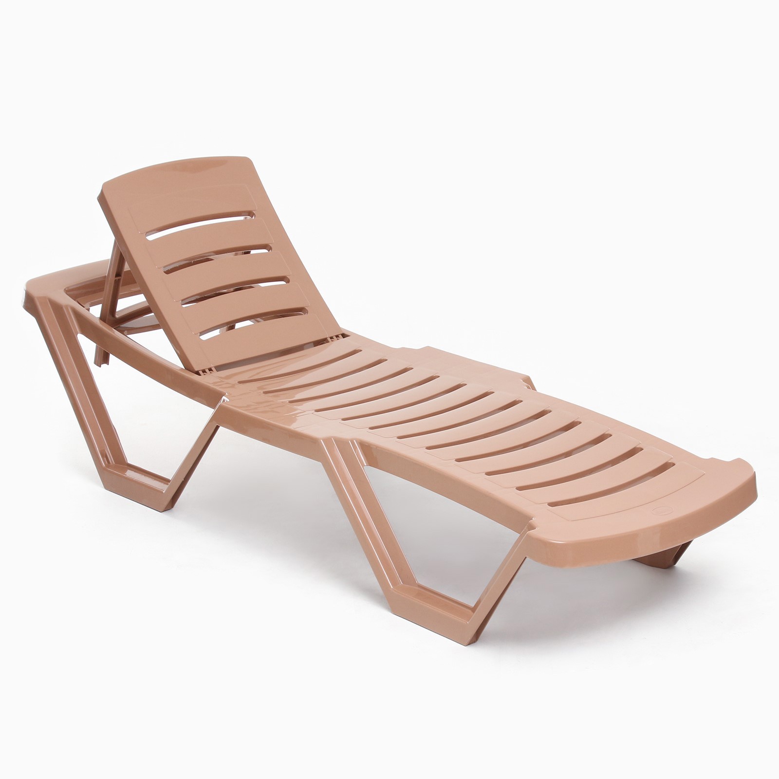 Изображение товара Шезлонг Шафран Модерн пластиковый для отдыха на природе из Турции 187 см коричневый