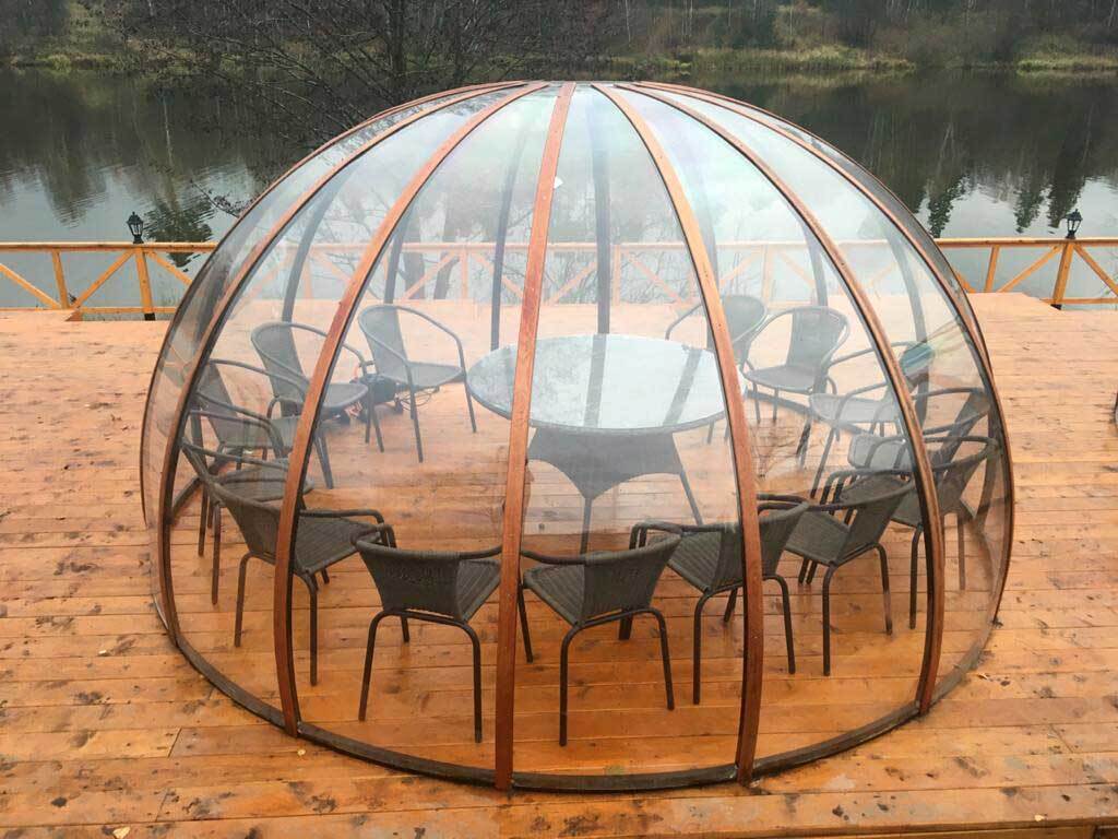 Изображение товара Беседка с крышей и перголой АСК-ПБ-6 коричневая