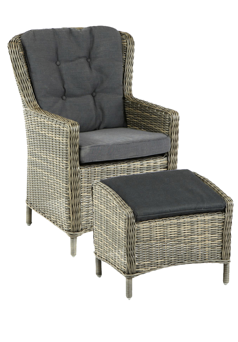 Изображение товара Кресло садовое Azzura Marina из искусственного ротанга серое 97x73x78 см