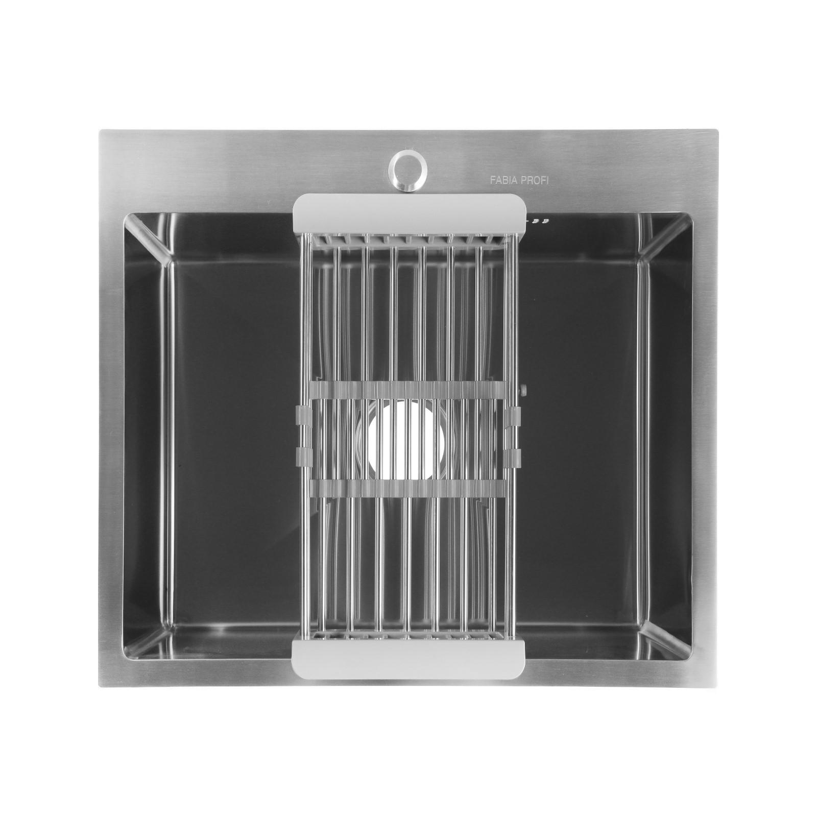 Изображение товара Врезная кухонная мойка Fabia Profi 60x50 см из нержавеющей стали с сифоном