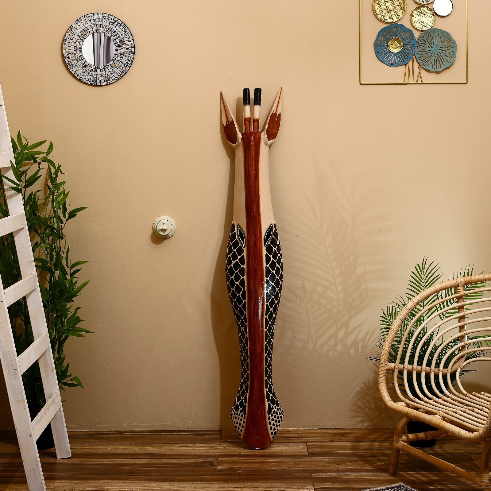 Изображение товара Панно маска интерьерная "Жираф" контрастная полоса 150 см